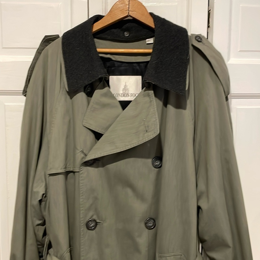 London Fog Double Breasted Full Length Lined Trench Coat